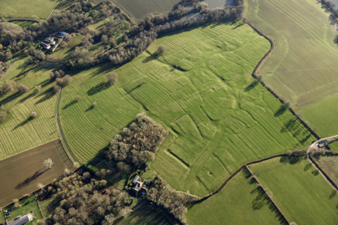 The earthwork remains of the medieval settlement of Old Sulby, West Northamptonshire, 2022. Creator: Damian Grady.