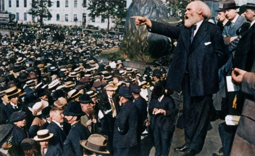 Keir Hardie gives a speech in Trafalgar Square, London, 2 August 1914, (1933). Creator: Unknown.