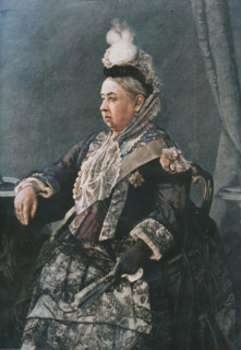 'Her Majesty the Queen in the dress worn at the Jubilee Commemoration in Westminster Abbey, 1887. Creator: Unknown.