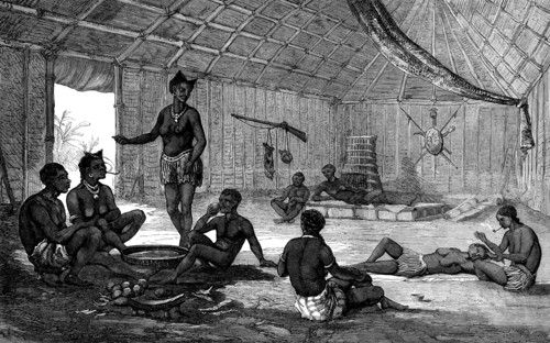 Interior of an Ashantee hut, 1873. Creator: Unknown.