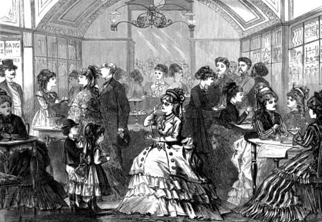 Sketches in Vienna: a fashionable Conditorei, 1873. Creator: Unknown.
