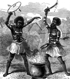 Ashantee Sketches: priests or magicians invoking the national deities, 1873. Creator: Unknown.
