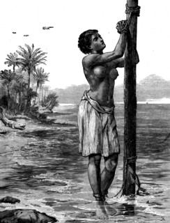 The Gold Coast and Ashantee War: a girl sacrificed to Ju-Ju, 1873. Creator: W Hollidge.