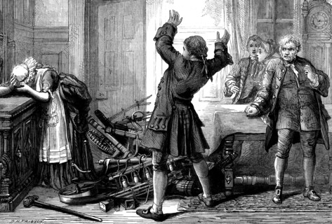 Scene from "Arkwright's Wife," at the Globe Theatre, 1873. Creator: Unknown.
