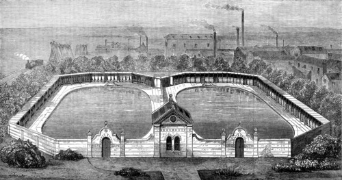 Free swimming-baths at Derby, presented by Mr. Bass, M.P., 1873. Creator: Unknown.