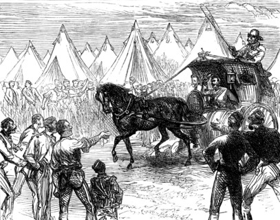 The Autumn Campaign on Dartmoor: a Hansom in camp, 1873. Creator: Unknown.