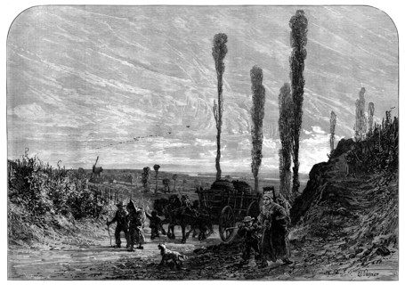 The Vintage in France: grape gatherers returning, 1873. Creator: William James Palmer.