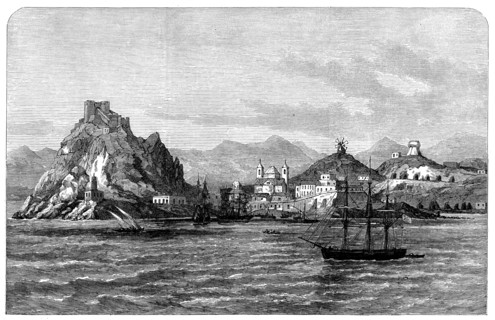 The Civil War in Spain: Aguilas, visited with requisitions by the insurgents of Carthagena, 1873. Creator: Unknown.