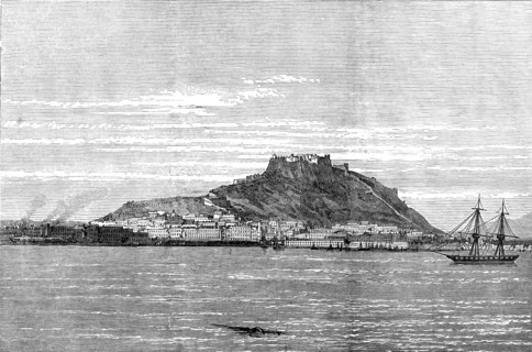 The Civil War in Spain: Alicante, bombarded by the Intransigentes, 1873. Creator: Unknown.