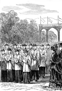 Laying the foundation-stone of St. Paul's College, Knutsford - procession of choristers, 1873. Creator: Unknown.