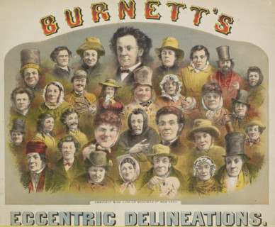 Burnett's Eccentric Delineations, 1874. 'Mr. Alfred Burnett, America's Favourite Humourist,