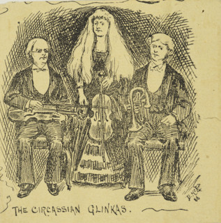 The Circassian Glinkas, 1873. Musical trio from Circassia, a historical region in modern-day Russia