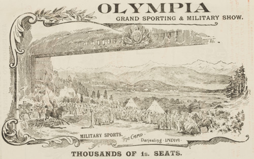 Grand Sporting and Military Show at Olympia in London, 1896. 'Military Sports; The Camp -