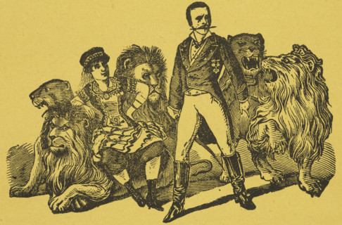 Colonel Boone and Miss Carlotta, American Lion Tamers, 1884. Colonel and Chevalier Edgar Daniel