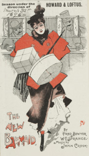 The New Barmaid at the Avenue Theatre, 1896. Advertisement for a stage show by Fred Bowyer and W. E