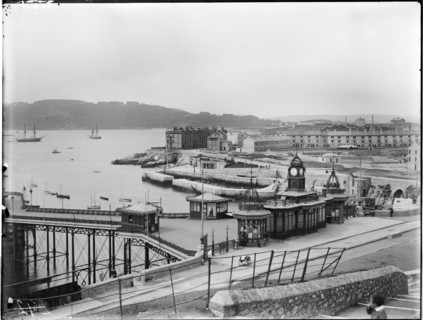 A view looking south-west from Plymouth Hoe towards Eastern King Point, showing the pavilion of