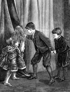 Hide and Seek, 1873. Illustration to a poem by John Latey. 'You naughty prying children, shame!