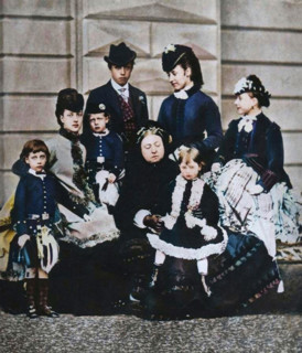 Queen Victoria with her daughter-in-law and grandchildren, c1880 (1935). From "King Emperor's
