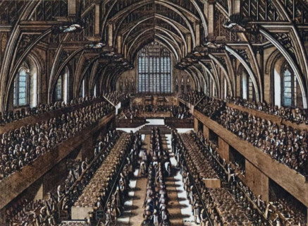 'The Coronation Dinner of James II in Westminster Hall', 1685, (1947). Banquet held in Westminster