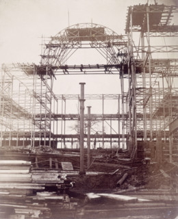 'First rib of the Nave, October 1852', Crystal Palace, London. Designed by Sir Joseph Paxton to