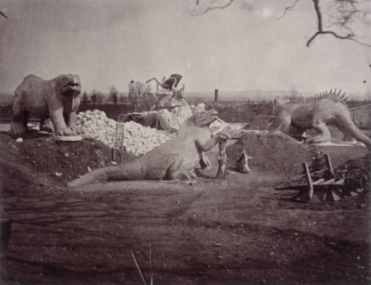 'Models of Extinct Animals', Crystal Palace, Sydenham, 1852-1854. Designed by Sir Joseph Paxton to