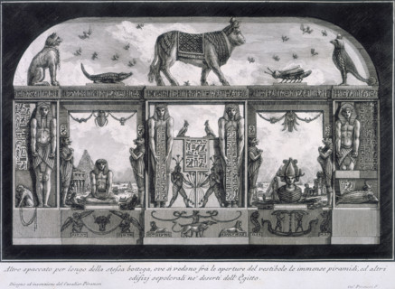Egyptian mural decoration for the Caffe degli Inglesi, Piazza di Spagna, Rome, 1769. Ancient