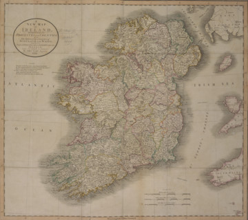 'A New Map of Ireland', 1799. 'A New Map of Ireland, divided into its Provinces and Counties; also,