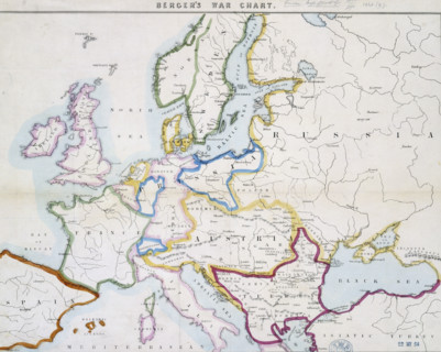 Berger's war chart, 1854. A map of Europe at the time of the Crimean War, including the Baltic and