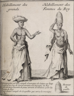 A man and woman from New Guinea, 1731. 'Habillement des grands. Habillement des Femmes du Roy. 1.