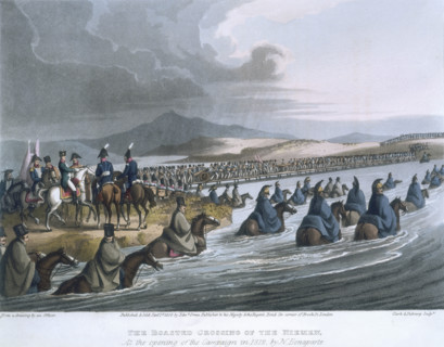 'The Boasted Crossing of the Niemen, At the opening of the Campaign in 1812, by N. Bonaparte', 1819