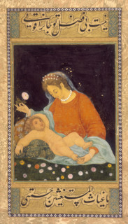 The Virgin and Child, c.1630. Mary holds a flower over her son's head, and gently touches his toes