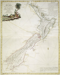 Map of New Zealand, 1778. 'La Nuova Zelanda trascorsa nel 1769 e 1770, dal Cook Comandante