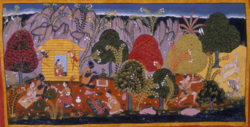 Rama, Sita, and Lakshmana in the forest, c1652. (Forest dwellers and a hunter). Men and women