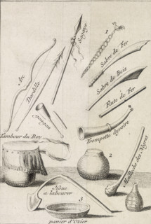 Habillement des Femmes du Roy, 1731. Clothing of the King's Women. Arc, Dardille, Sagaye, 1, Sabre