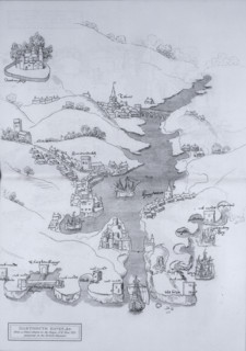 A map of Dartmouth Haven, Devon, 1806. 'From a Chart drawn in the Reign of K. Hen. VIII. preserved