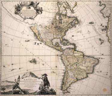 Map of America, (c1700?). This Homann map depicts California as being an island rather than a