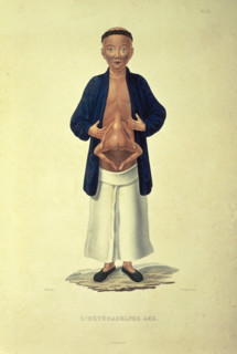 L'heteradelphe Ake, c1824-c1826. A human figure with a body growing from the stomach. The term