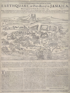 Earthquake at Port Royal, Jamaica, 7th June 1692. View showing the destruction in Port-Royal. Parts