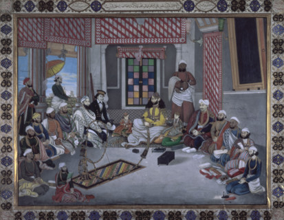 Nawab Muhammad Abd al-Rahman Khan of Jhajjar with his court, India, c1849-1852.  Creator: Ghulam Ali Khan.