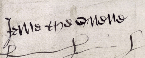 Jane Seymour's signature; 'Jane the Quene', c1536. Jane Seymour, the third wife of King Henry VIII,