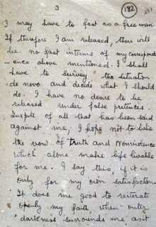 Second page of a letter from Gandhi to Sir Richard Tottenham, 1943. '(Circumstances may arise, as