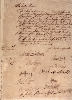 Order proclaiming Oliver Cromwell as Protector of England, 1653. After the victory of parliament in