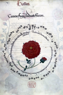 Musical canon with Tudor rose, c1509-c1547. Under Henry VII, the Tudor rose became a potent