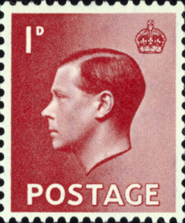 Postage stamp with portrait of King Edward VIII, 1936. During Edward's brief period as King, only