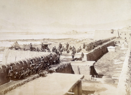 Sapper and Miners Bastion, Sherpur, Kabul, Afghanistan, c1879. Men of the Sapper and Miners unit in