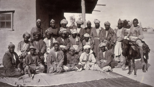 Besutee Hazara chiefs, Afghanistan, c1880. This group was possibly photographed in Kabul.
