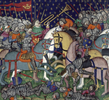 Battle between Alexander the Great and Porus, 15th century. Depiction of a scene during Alexander's