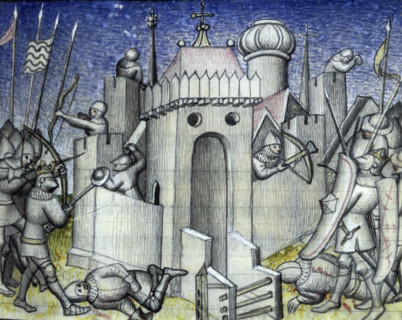 Besieging a castle, c1400.