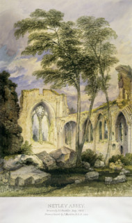 'Netley Abbey', 1872. The abbey was founded in the 13th century by the Bishop of Winchester, Peter