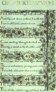 The Rubáiyát of Omar Khayyám, the English version, 1859. The calligraphy was written by William